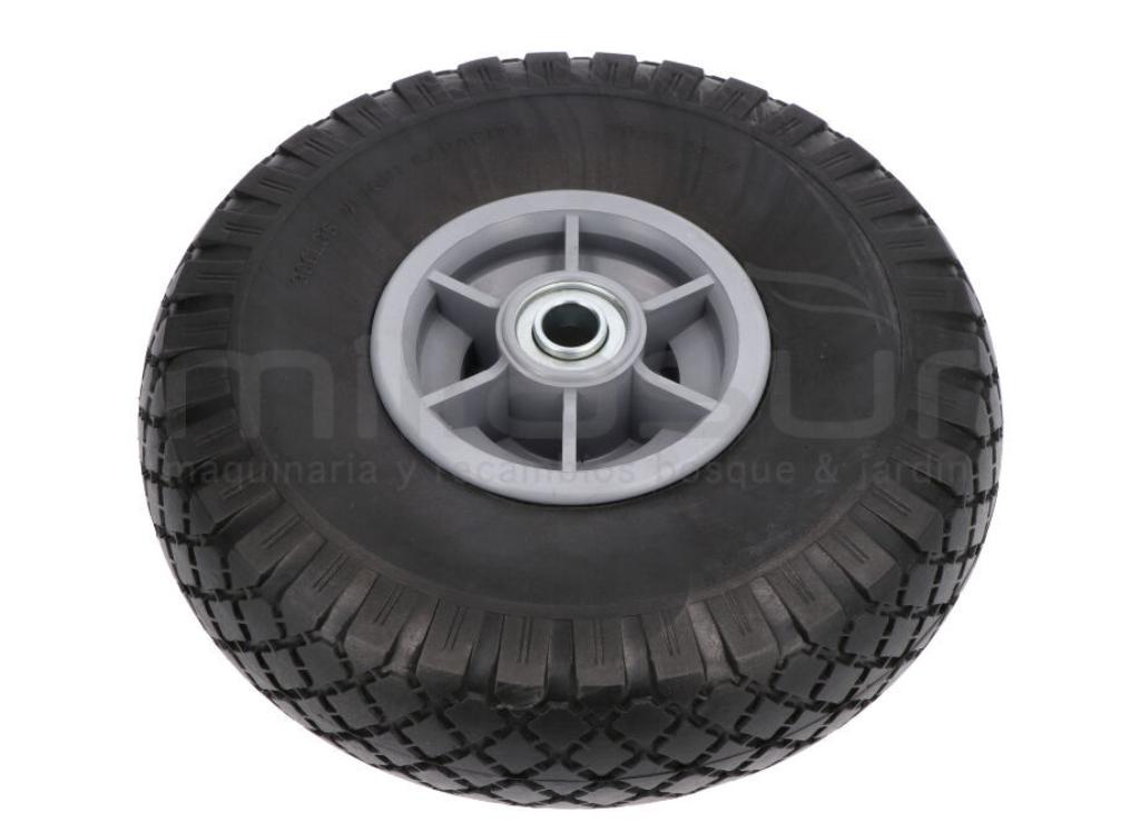 RUEDA PU 10" 260MM 3.00-4 RODAMIENTO METÁLICO MAX.150KG - foto 1