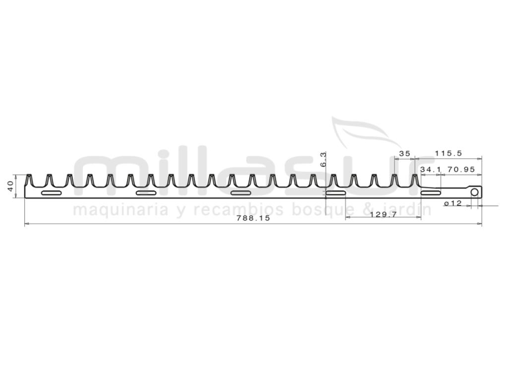 PEINE CORTAS. ALPINA TS25 - DOLMAR HT2267 - ROBIN HT750 788mm.  - foto 1