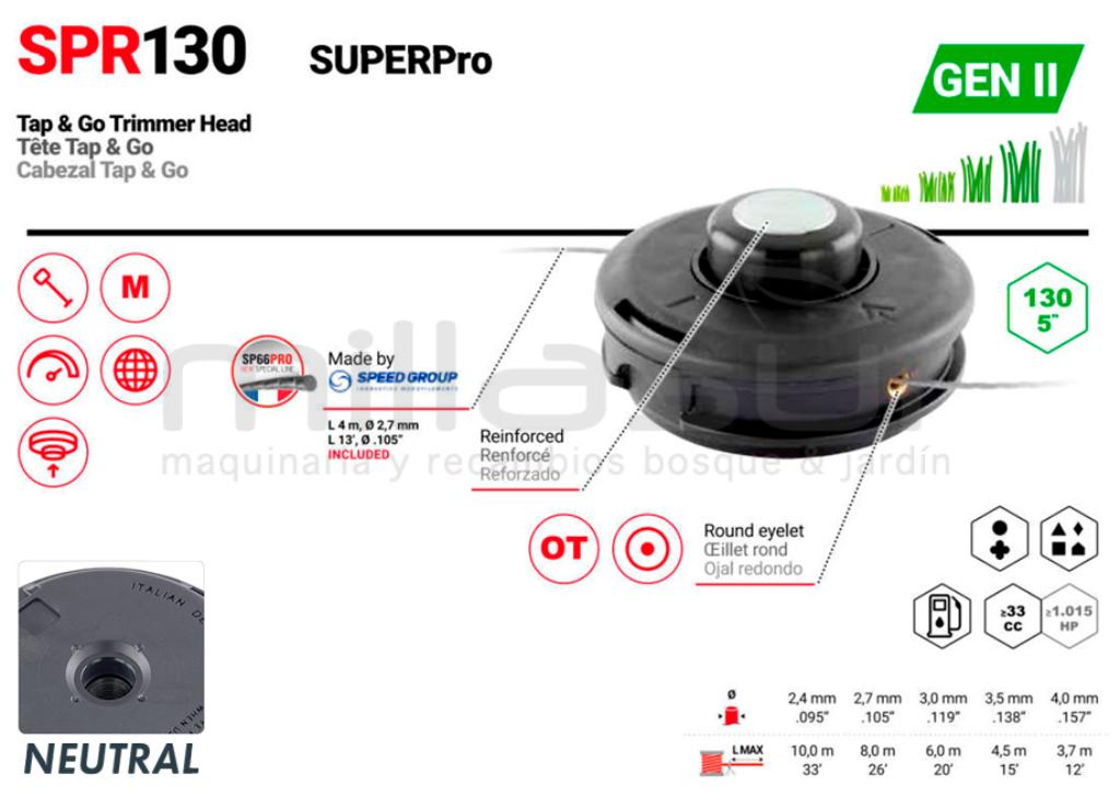CABEZAL TAP-N-GO BOTÓN METÁLICO SPR130 - SIN ADAPTADOR - foto 1