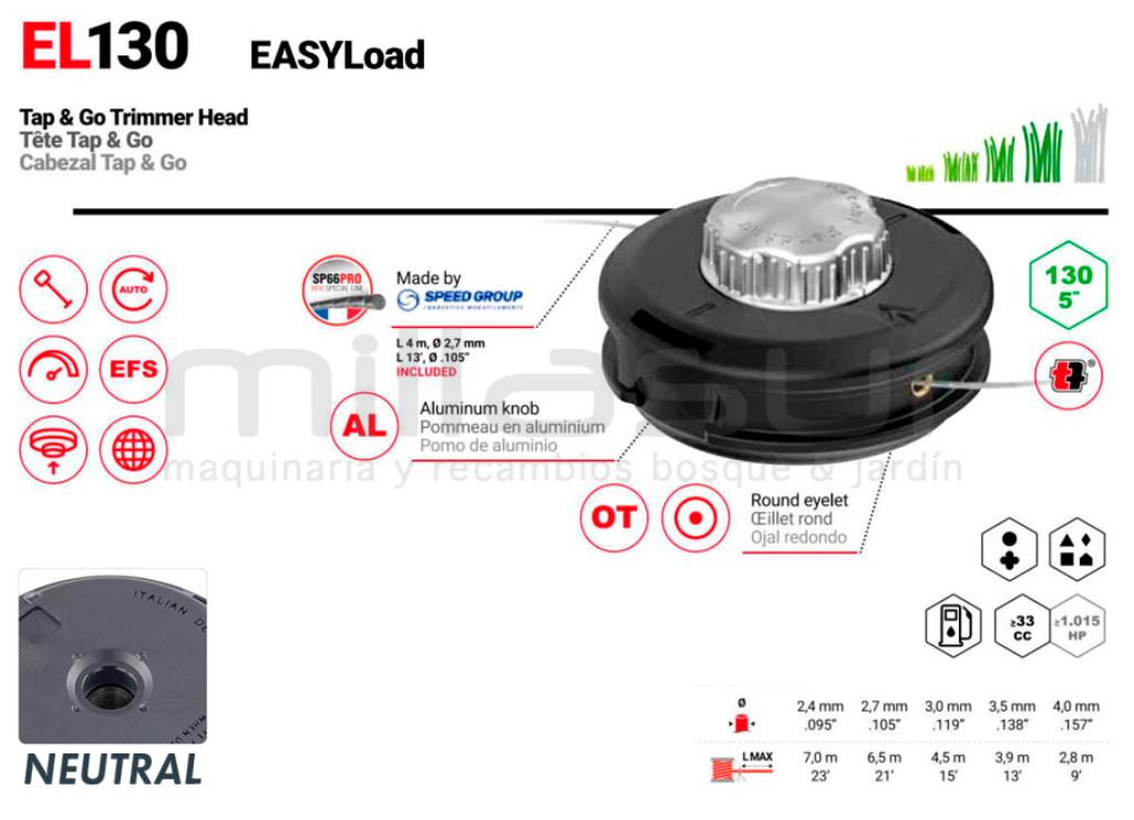 CABEZAL TAP-N-GO CARGA RÁPIDA EL130 - SIN ADAPTADOR - foto 1