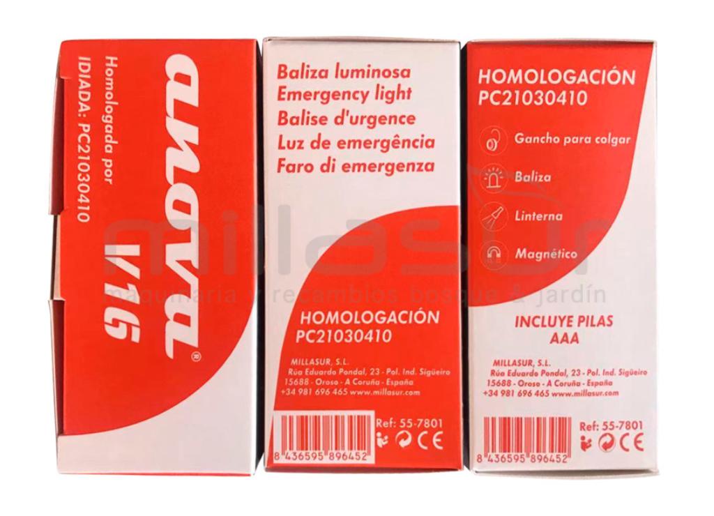 BALIZA V16 LUZ DE EMERGENCIA PARA COCHES ANOVA - AGRO BUYLLA