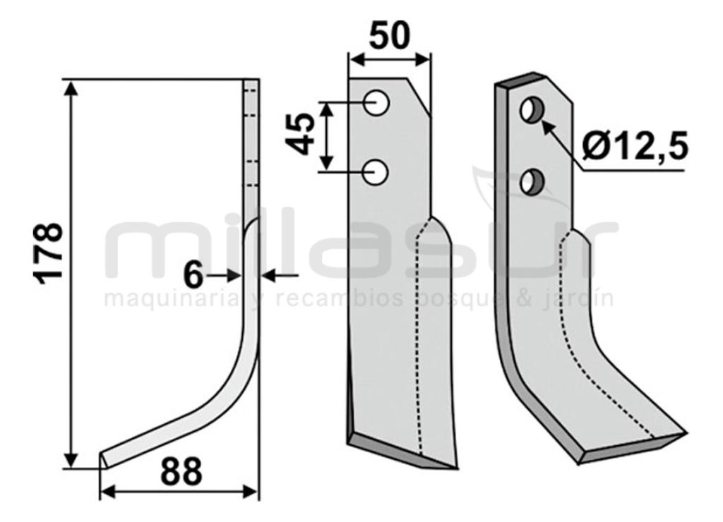 CUCHILLA MOTOAZADA 178x88 DCHA - ANTONIO CARRARO - foto 1