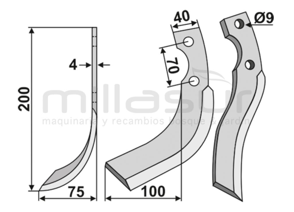 CUCHILLA MOTOAZADA  HONDA 225X65mm DERCH - foto 1