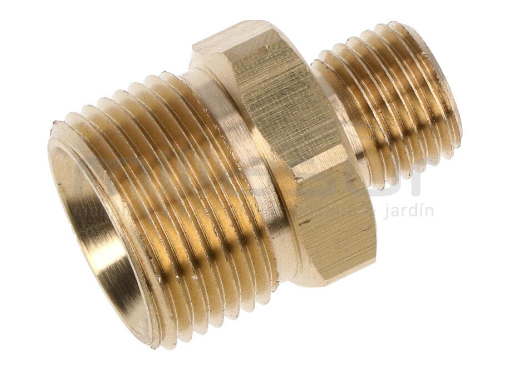 CONECTOR MANGUERA HIDROLIMPIADORA 22MM MACHO - 1/4" MACHO - foto 1