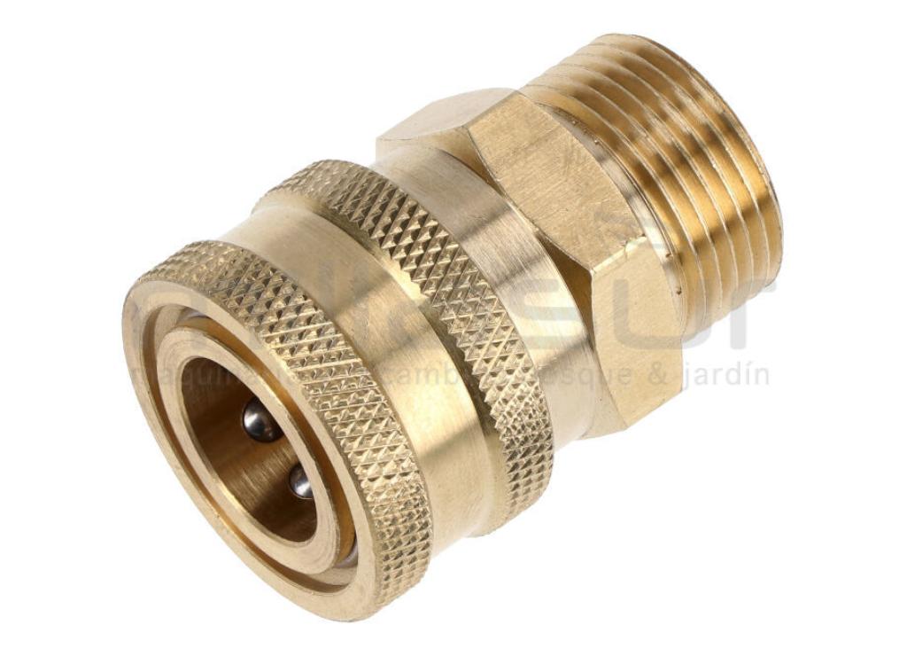 CONECTOR MANGUERA HIDROLIMPIADORA 3/8" HEMBRA RAPIDO - 22MM MACHO - foto 1
