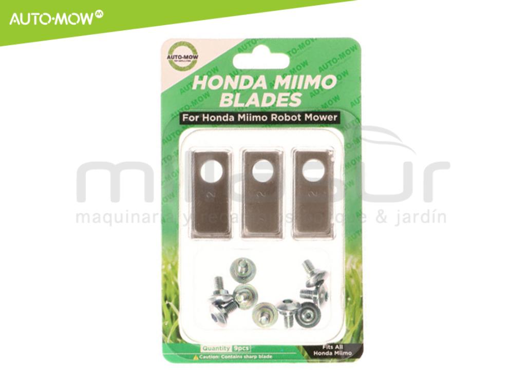 JUEGO 9 CUCHILLAS Y TORNILLOS ROBOT CORTACESPED HONDA MIIMO - foto 1
