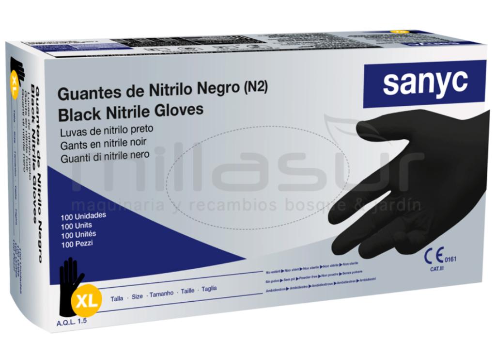 CAJA DE 100 GUANTES TALLER NITRILO NEGRO - TALLA XL - foto 2