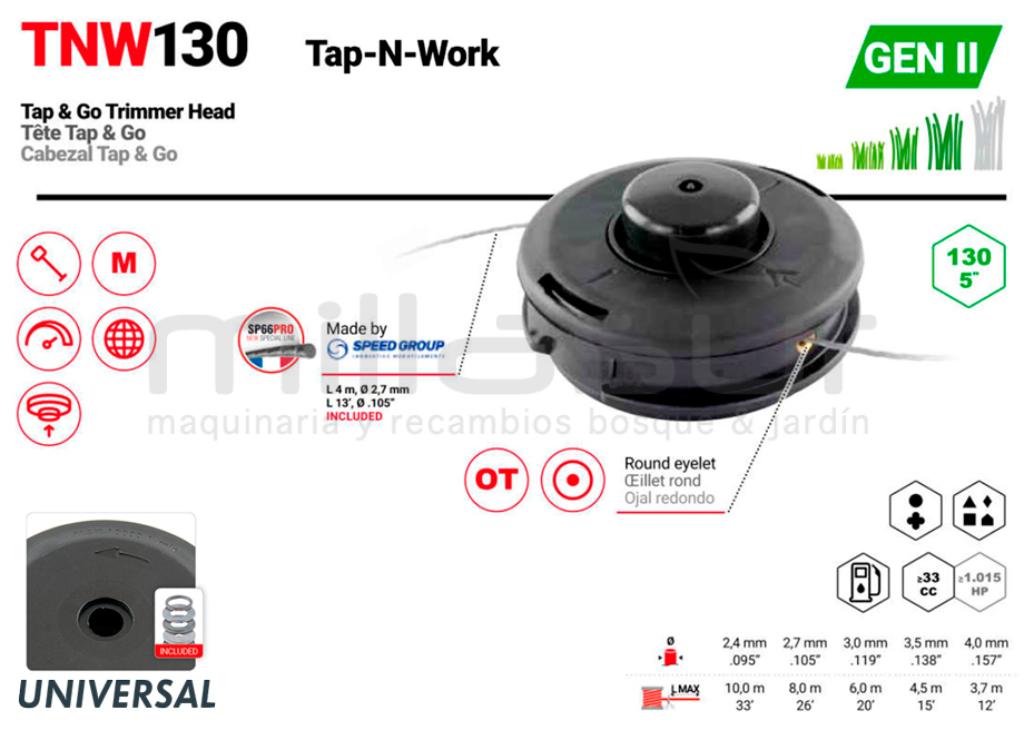CABEZAL TAP-N-GO PROFESIONAL TNW130 - UNIVERSAL - foto 1