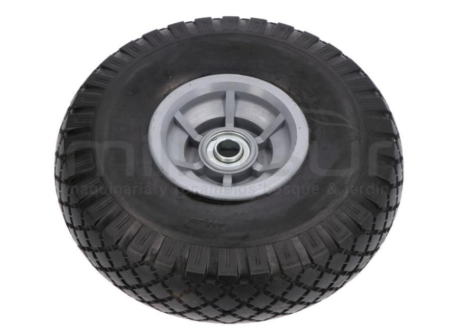 RUEDA PU 10" 260MM 3.00-4 RODAMIENTO METÁLICO MAX.150KG