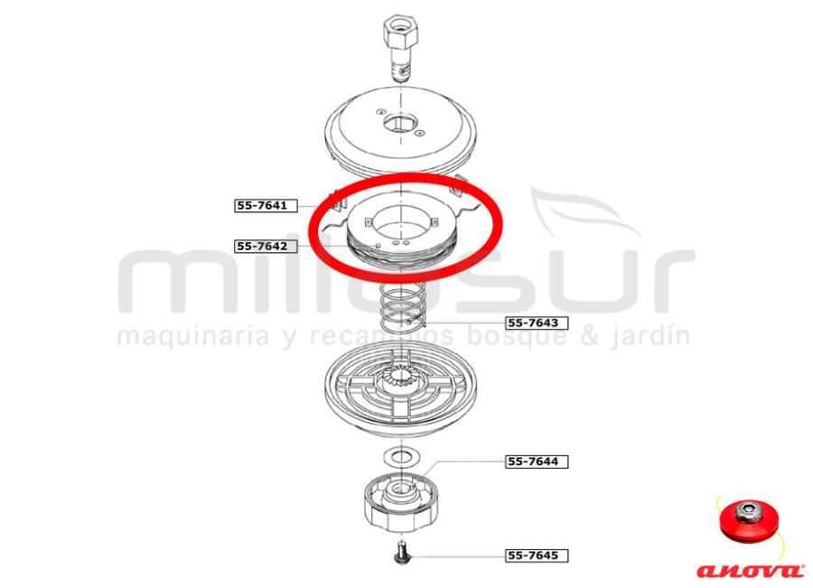 CARRETE CON 6 METROS DE NYLON CABEZAL PT130 ( 55-764)