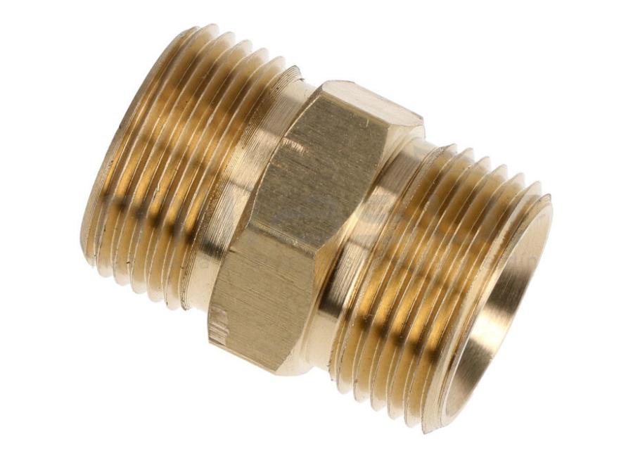 CONECTOR MANGUERA HIDROLIMPIADORA 22MM MACHO - 22MM MACHO