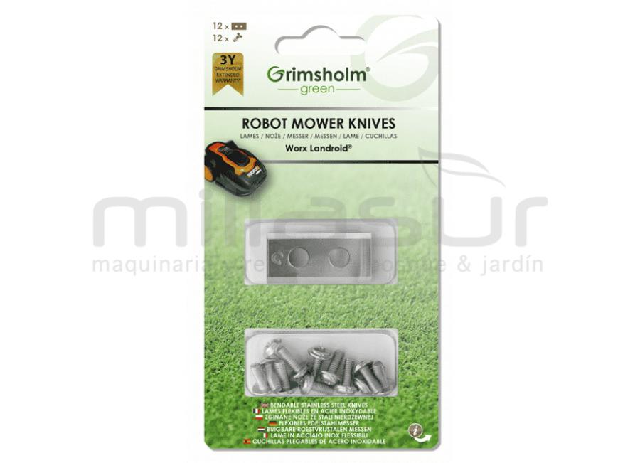 JUEGO 12 CUCHILLA Y TORNILLOS ROBOT CORTACESPED WORX LANDROID