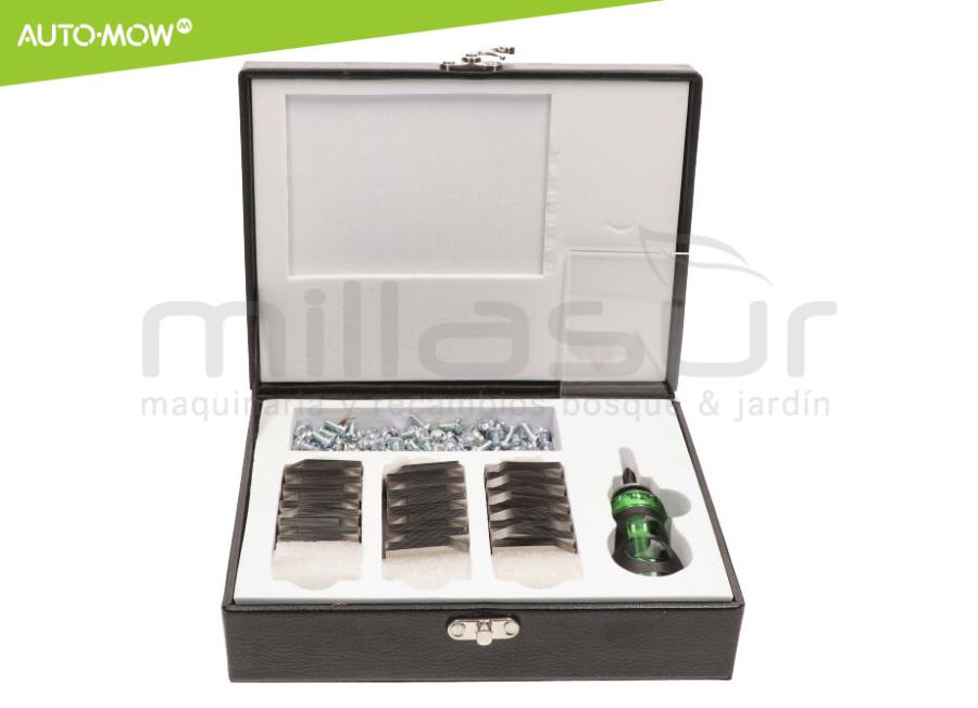 JUEGO 300 CUCHILLAS ALTA DURACION 0,6mm C/ TORNILLOS ROBOT CORTAC. HUSQVARNA 