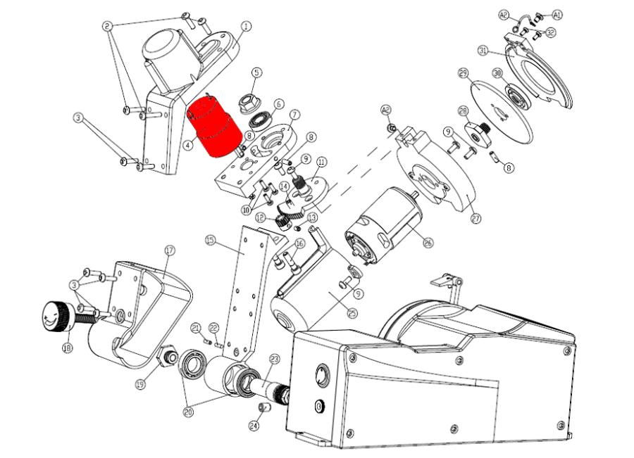 MOTOR GIRO CABEZAL AFILADORA 99-1345 (4)  
