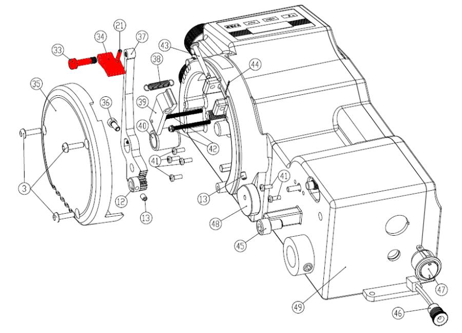 TRINQUETE BRAZO AVANCE CADENA AFILADORA  99-1345 (21+33-34)