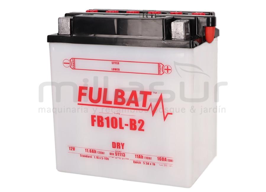 BATERIA MOTO FB10L-B2 ACIDO 11Ah (135 X 90 X 145) +DER (RESPIRO DRCH)