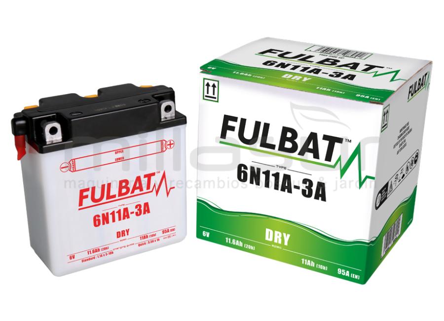 BATERIA 6V 6N11A-3A ACIDO 11 Ah (122 x 62 x 131) - IZQ.