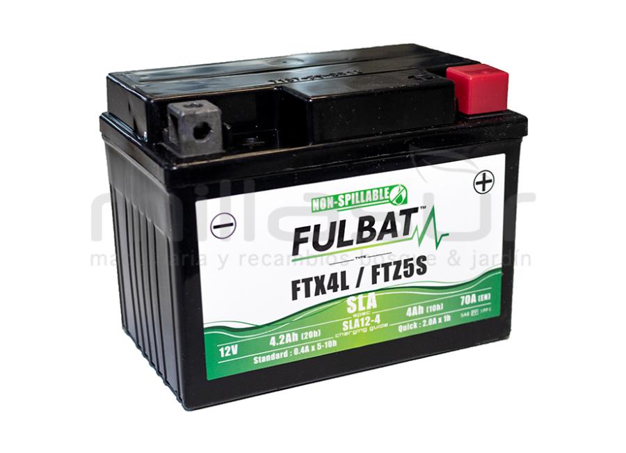 BATERIA MOTO FTX4L-BS 12V SLA 4.2Ah (113 x 70 x 85 ) +DER. 