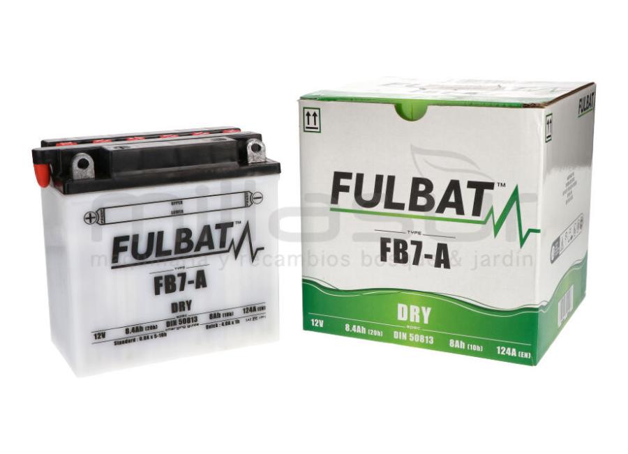 BATERIA MOTO FB7-A 12V ACIDO 8 Ah (135 x 75 x 133) -DER. (RESP. IZQ)