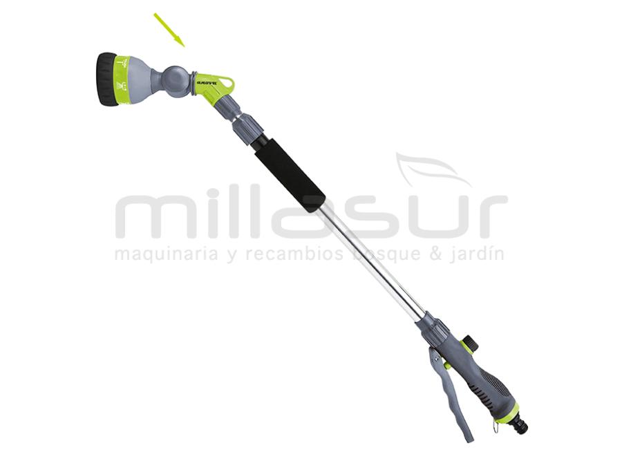 LANZA TELESCOPICA Y PISTOLA CON CABEZAL AJUSTABLE PARA RIEGO