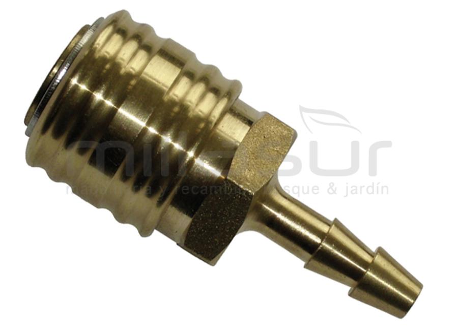 CONECTOR RAPIDO AIRE COMPREMIDO 1/4" X 6mm - HEMBRA - LATON