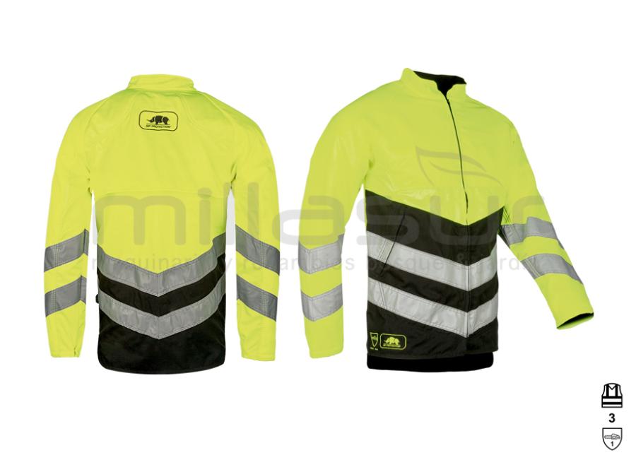 CHAQUETA ANTICORTE CLASE 1 ALTA VISIBILIDAD (3) AMARILLO - TALLA XL