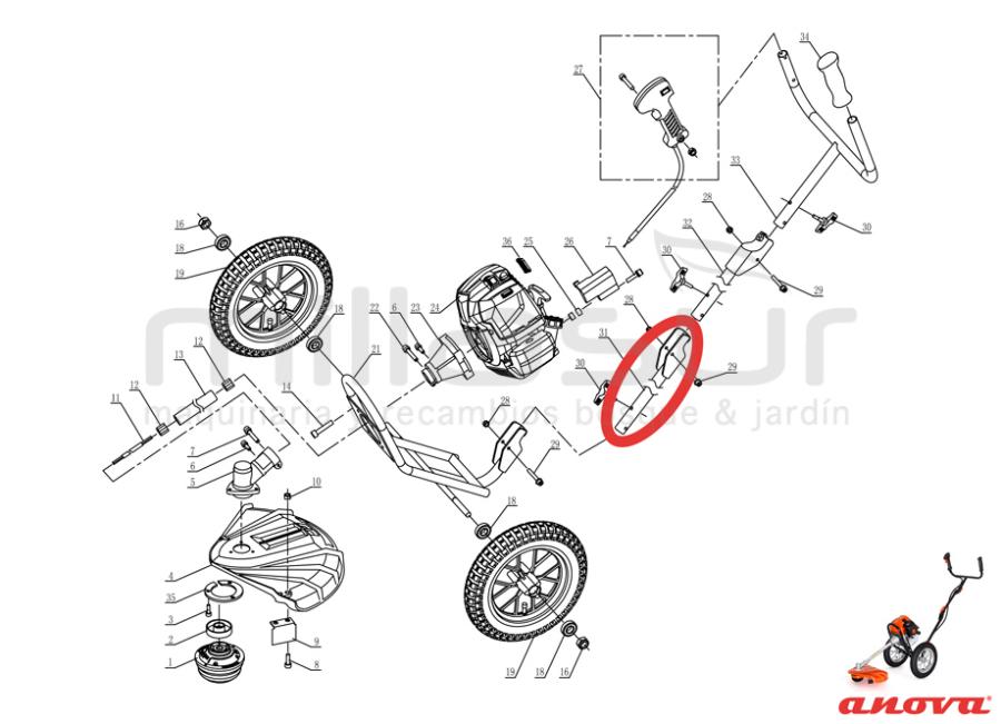 SOPORTE MANILLAR INFERIOR LARGO D52R