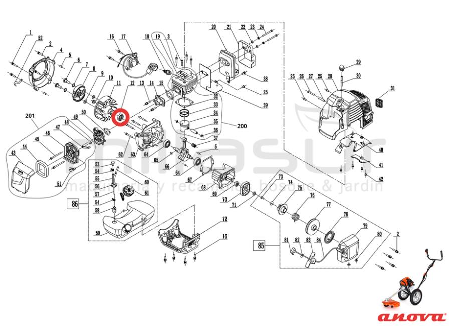 RETEN CIGÜEÑAL LADO VOLANTE D52R 15X30X7